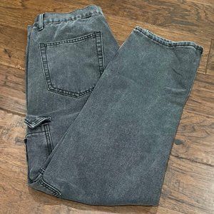 Black loose fit cargo jeans